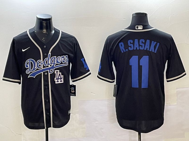 Men Los Angeles Dodgers 11 R.Sasaki Black Fashion Game 2025 Nike MLB Jersey style 18